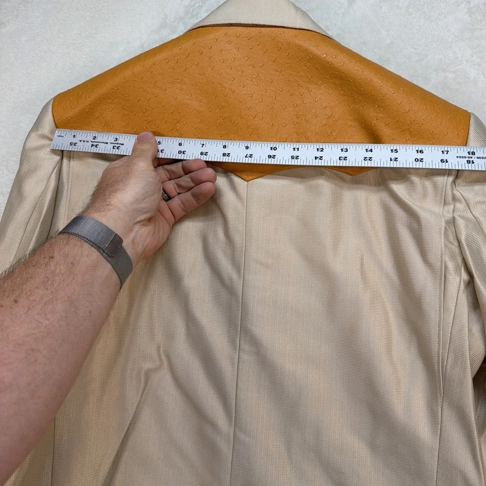 Vintage Western Cowboy Suit Pearl Snap Rodeo Rockabilly Stage Tan 46x38